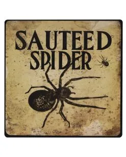 Vintage Metallschild "Schwarze Spinne" 20cm