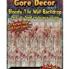Blutige Kacheln Wandfolie -Halloween Verkaufsgeschäft blutige fliesen wandfolie blutige kacheln wandfolie bloody tile wall backdrop 39444 01
