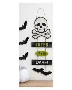 Enter If You Dare Halloween Hängeschild 30cm -Halloween Verkaufsgeschäft enter if you dare halloween schild enter if you dare chain sign halloween deko 53143 03