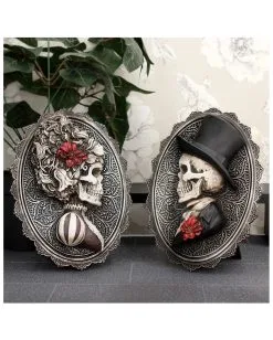 Gothic Skelett Dame Day Of The Dead Wand- & Standbild -Halloween Verkaufsgeschäft gothic skelett dame day of the dead wandbild gothic skeleton wall plaque stilvolle gothic deko 39301