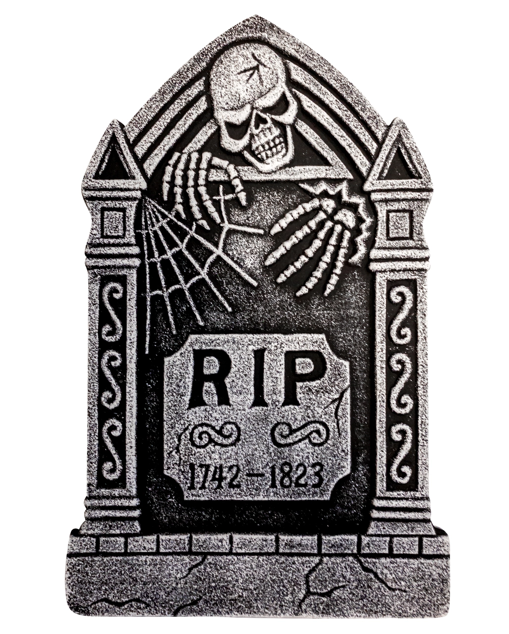 Skelett & Spinnweben Grabstein 52cm 3 Skelett & Spinnweben Grabstein 52cm