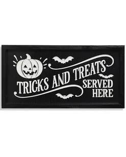 "Tricks And Treats Served Here" Halloween Wandbild 41cm