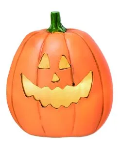 Grinsender Halloween Kürbis Mit LED 16cm 7 Grinsender Halloween Kürbis Mit LED 16cm -Halloween Verkaufsgeschäft grinsender led kuerbis aus kunststein light up resin jack o lantern decor halloween kuerbis deko 53047 2