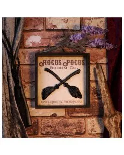 Hocus Pocus Hexenbesen Im Bilderrahmen 20cm -Halloween Verkaufsgeschäft hocus pocus hexenbesen wandbild hocus pocus witch broom wall art halloween dekoration 51063 06