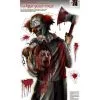 Horrorclown Wandfolie -Halloween Verkaufsgeschäft horrorclown wandfolie halloween partydeko halloweenclown deko wall foil killer clown 26476