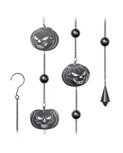 Totenschädel Kürbis Windspiel Hängedeko 9 Totenschädel Kürbis Windspiel Hängedeko -Halloween Verkaufsgeschäft pumpkin skull metall windspiel halloween und gothic wohnungsdeko und homeware alchemy england pumpkins skull wind chime 52748