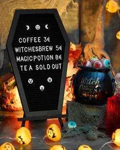 Sarg Buchstabentafel -Halloween Verkaufsgeschäft sarg buchstabentafel coffin letterboard halloween und gothic deko 51485 3