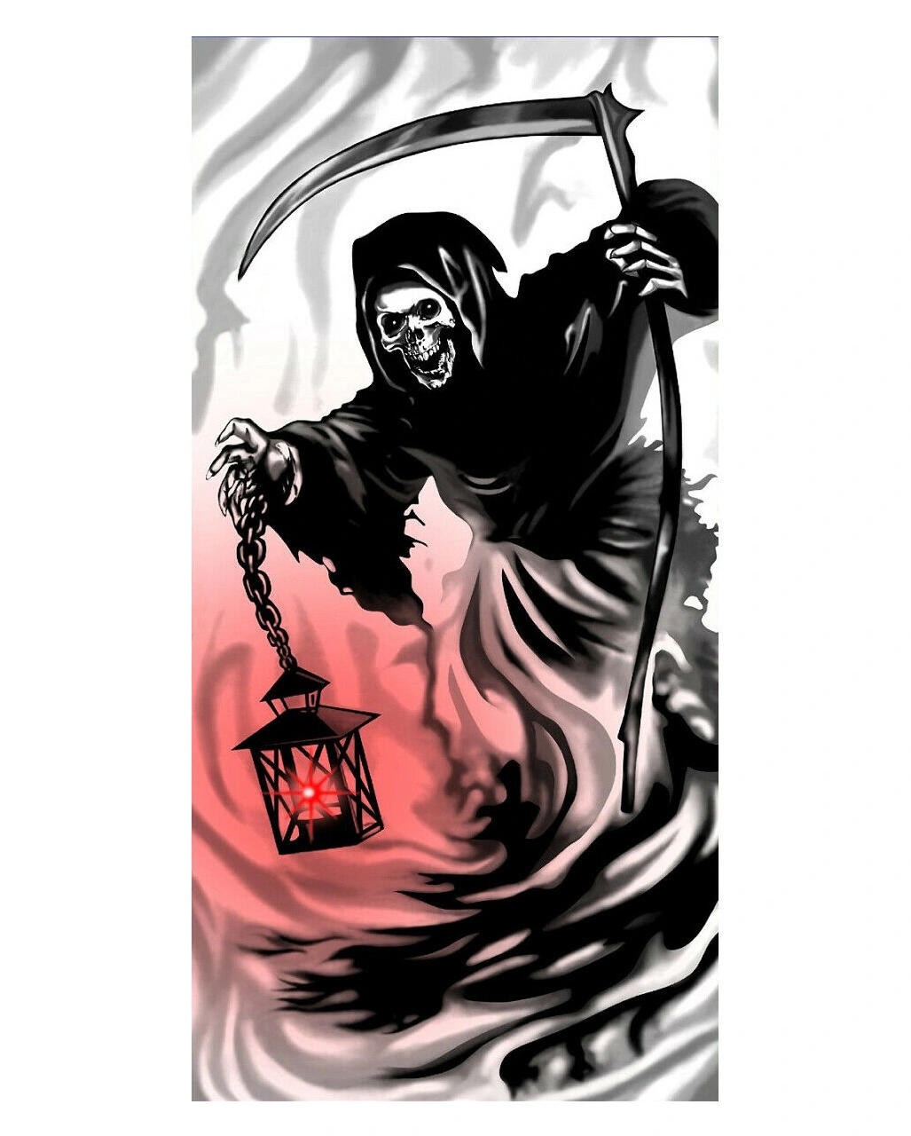 Grim Reaper Türfolie Mit LED Licht 3 Grim Reaper Türfolie Mit LED Licht