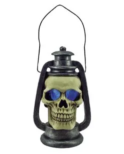 Totenkopf Laterne Mit LED Licht 15cm -Halloween Verkaufsgeschäft totenkopf laterne totenschaedel lampion halloween lampe horror licht halloween dekoration horror artikel skull lantern 18233 03