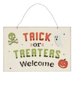 Trick Or Treaters Willkommen Schild 20x30cm -Halloween Verkaufsgeschäft trick or treaters halloween schild trick or treaters halloween sign halloween deko 53119 01